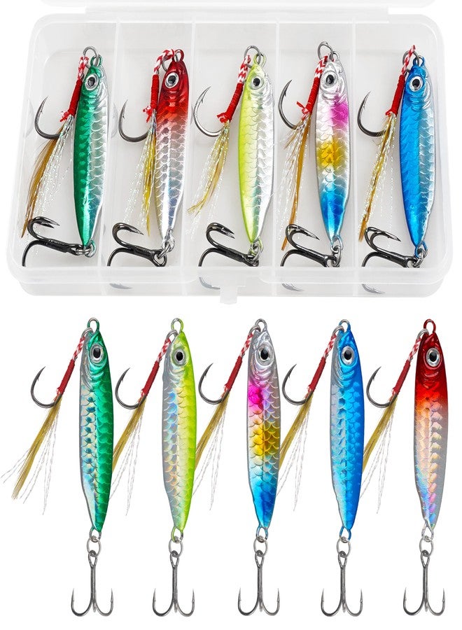 Shaddock Fishing Saltwater Jig Fishing Lures - Stripe Bass Jigs, Metal Lead Spoon Jigging Baits with Sharp Hooks for Tuna Salmon Grouper Sea, 20G - Image 1